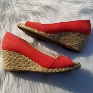 Lucky Brand Coral Espadrille Wedges size 8.5 womens Wedge Heel Slip-on Shoes